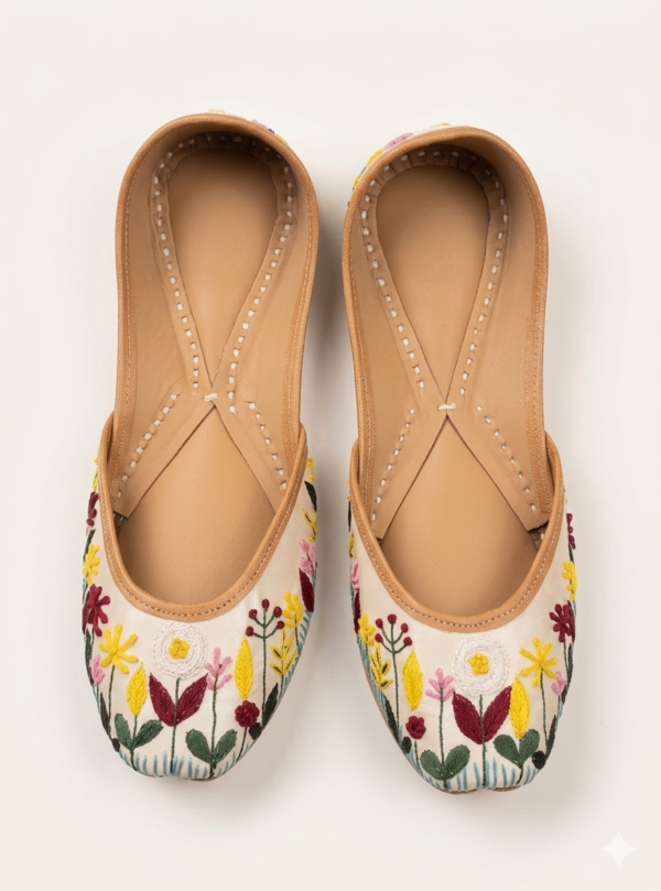Hand-Embroidered "Phulkari" Flora Jutti