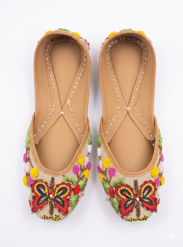Butterfly Bliss Hand-Beaded Jutti