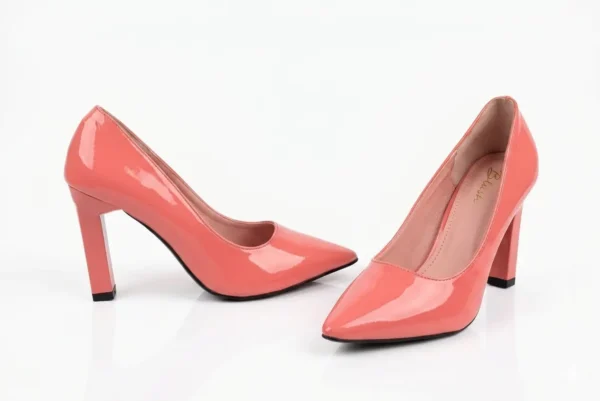 Stunning Patent Coral Pink Pointed Toe High Heel Pumps