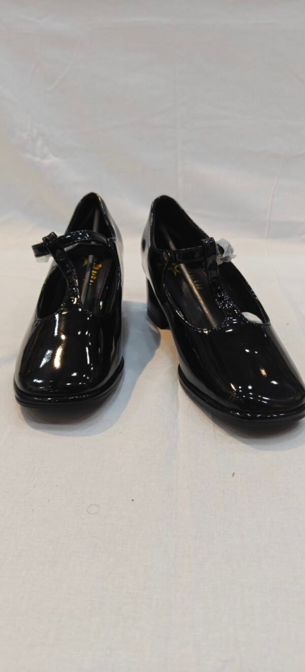 Women's Glossy Patent T-Strap Block Heel Bellies – Imported & Durable